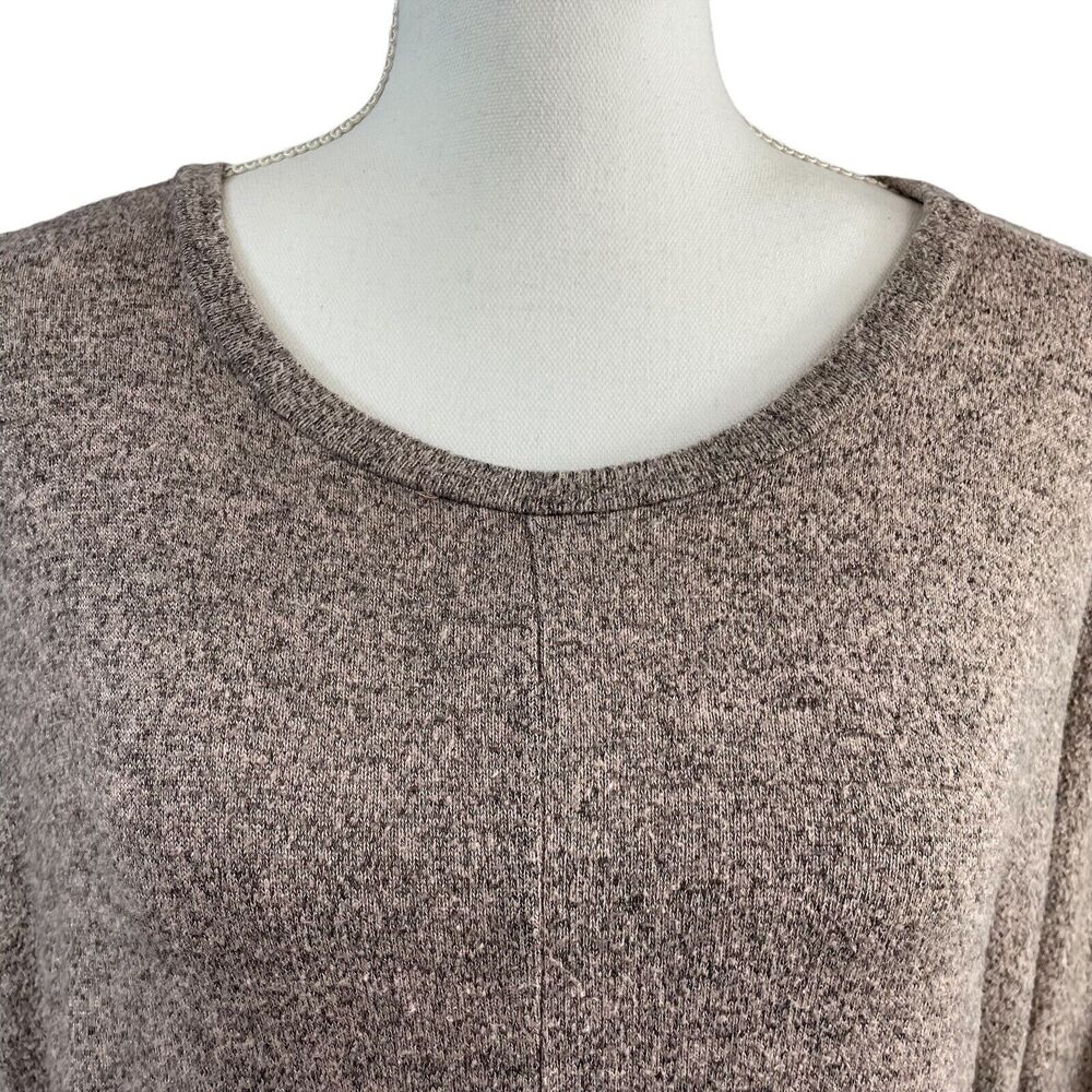 Sans Souci Women's L Pink & Gray Relaxed Plush Long Sleeve Tunic Top - Picture 4 of 7